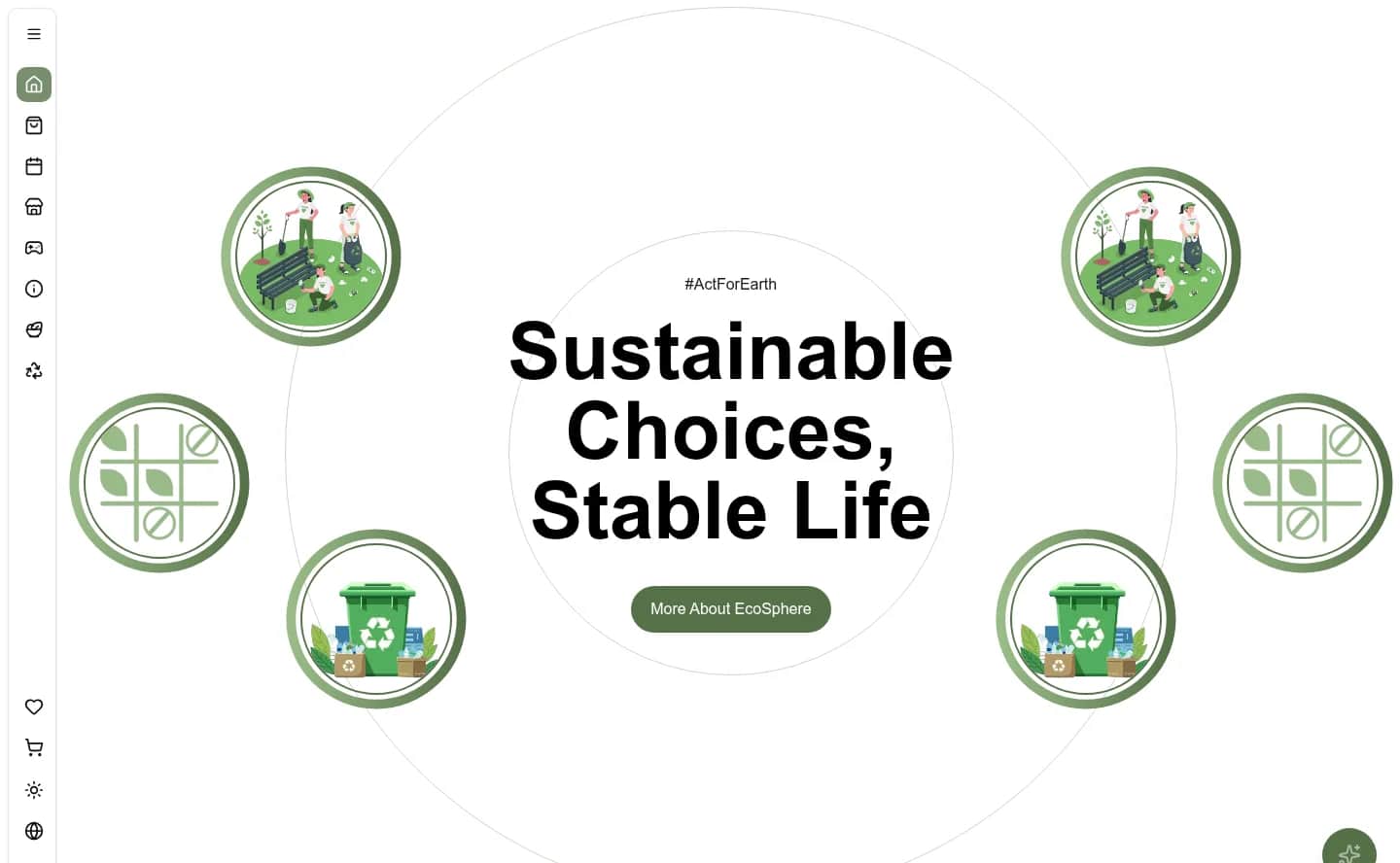 EcoSphere — desktop website preview