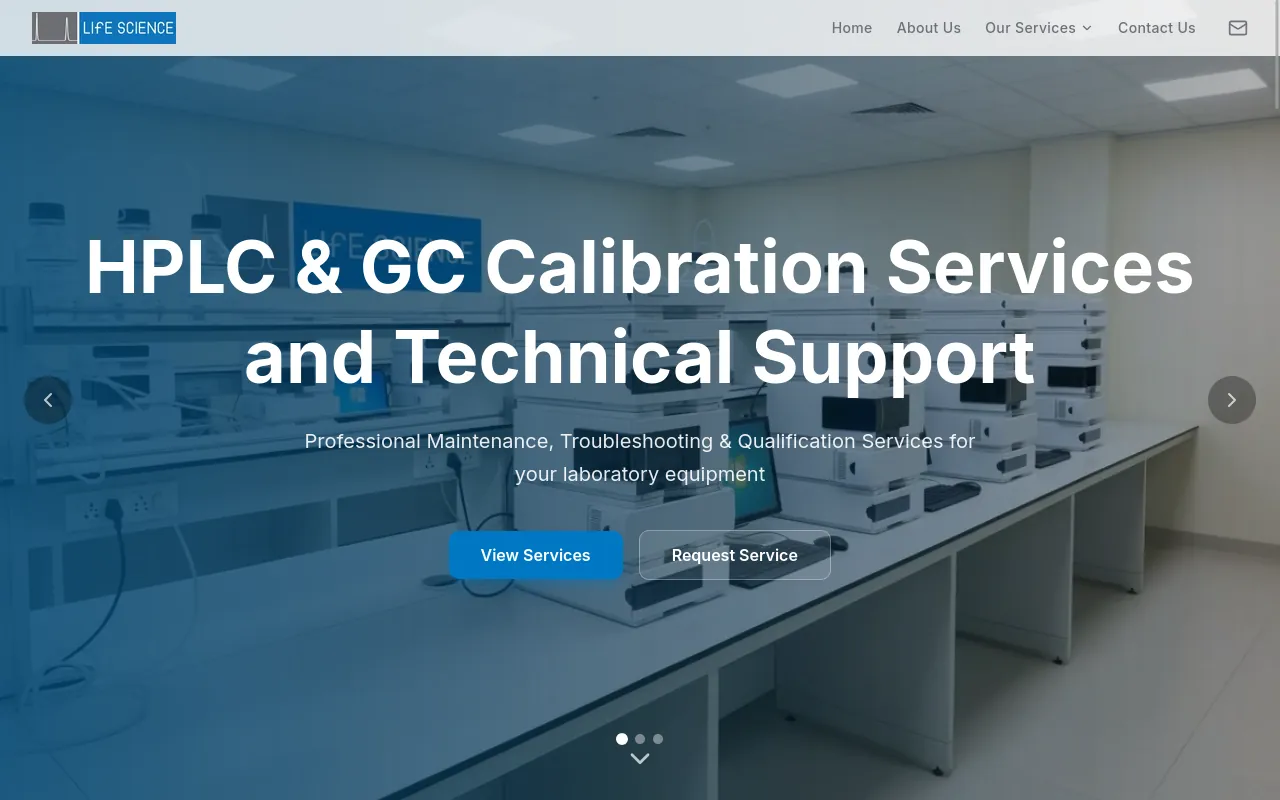 LifeScience — desktop website preview